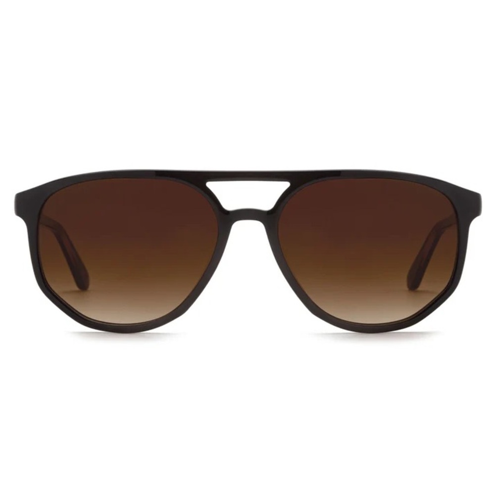 KREWE Black Frame Brown Gradient Lens Sunglasses